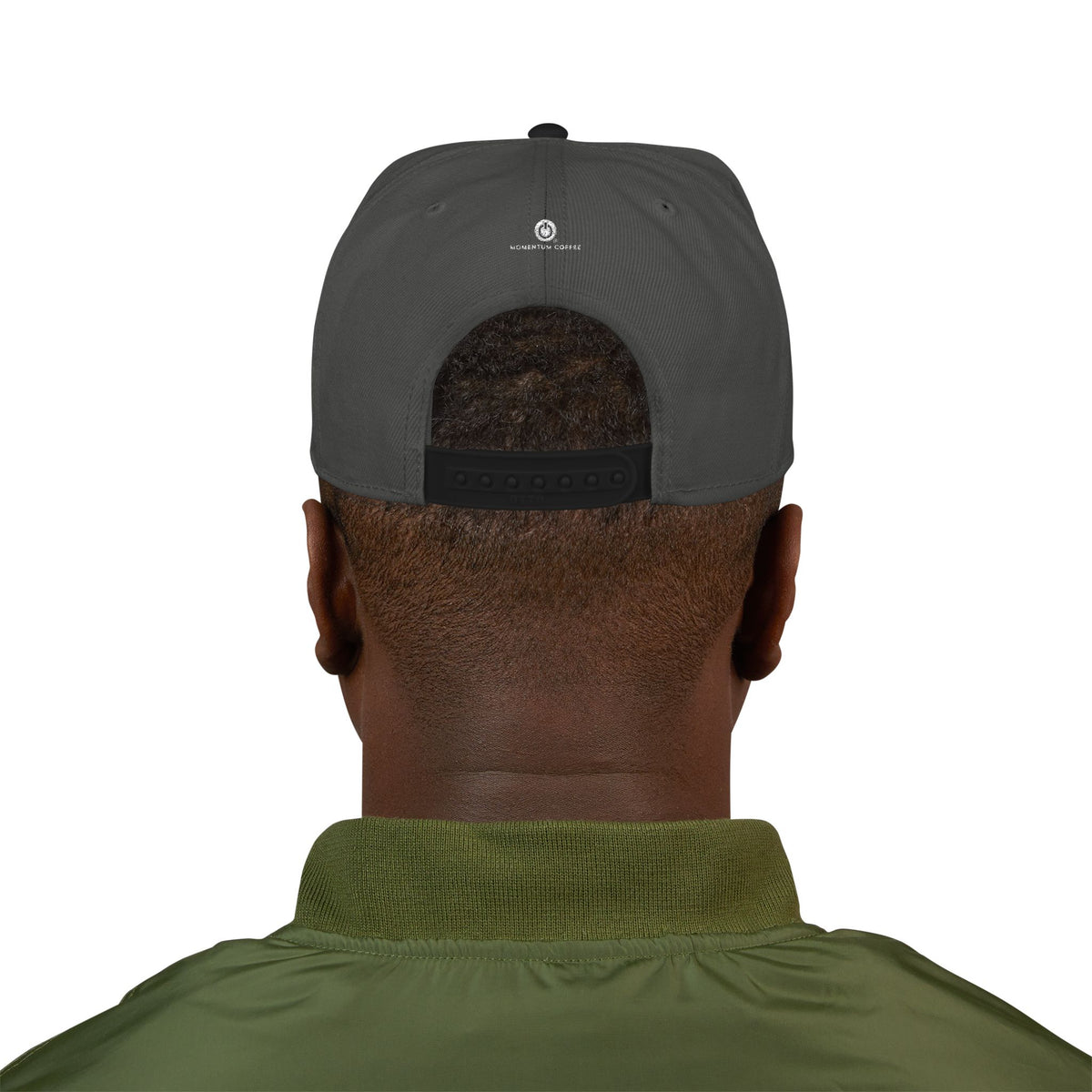 Embroidered Flame Logo Snapback Hat — Classic Black & Gray Streetwear Cap